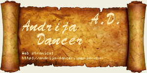 Andrija Dancer vizit kartica